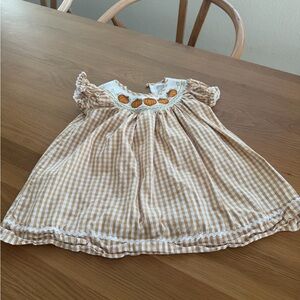 Lil Cactus embroidered smocked bishop dress